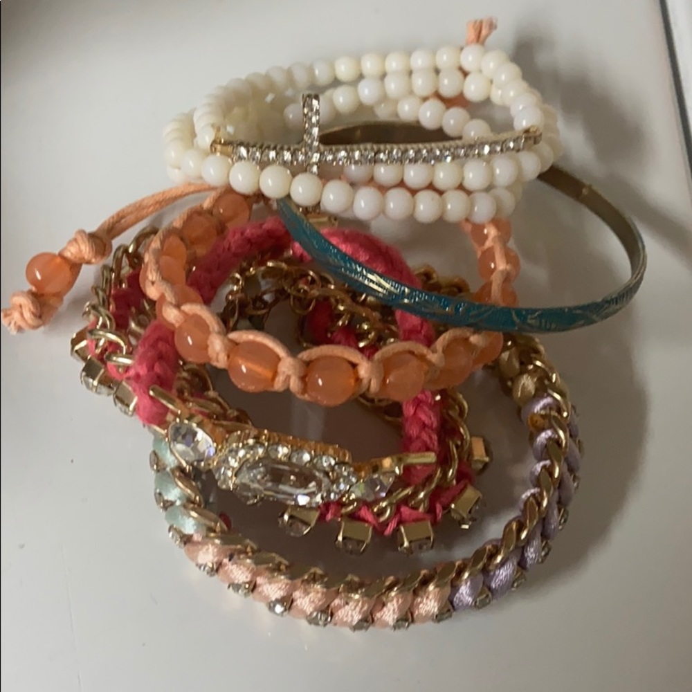 Assorted stack of bracelets
